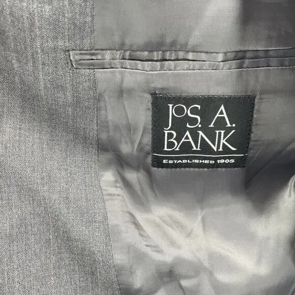 Jos A Bank Executive Collection Men’s 48R 100% Wool Suit Jacket Sport Coat Gray - Picture 7 of 8